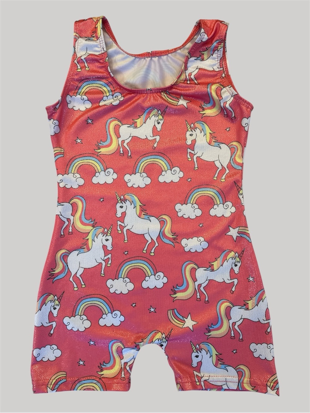 Girls Unicorn Rainbow Gymnastics/ Dance Leotard / Unitard  - Pink